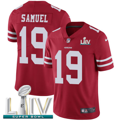 San Francisco 49ers Nike #19 Deebo Samuel Red Super Bowl LIV 2020 Team Color Youth Stitched NFL Vapor Untouchable Limited Jersey->san francisco 49ers->NFL Jersey